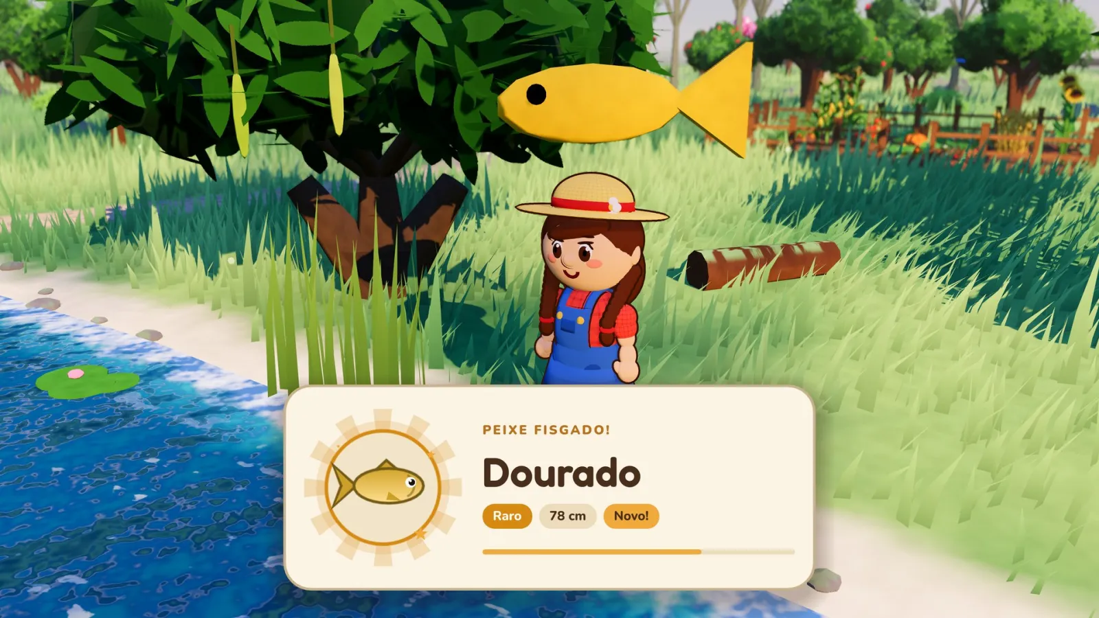Um dourado raro fisgado na beira do rio
